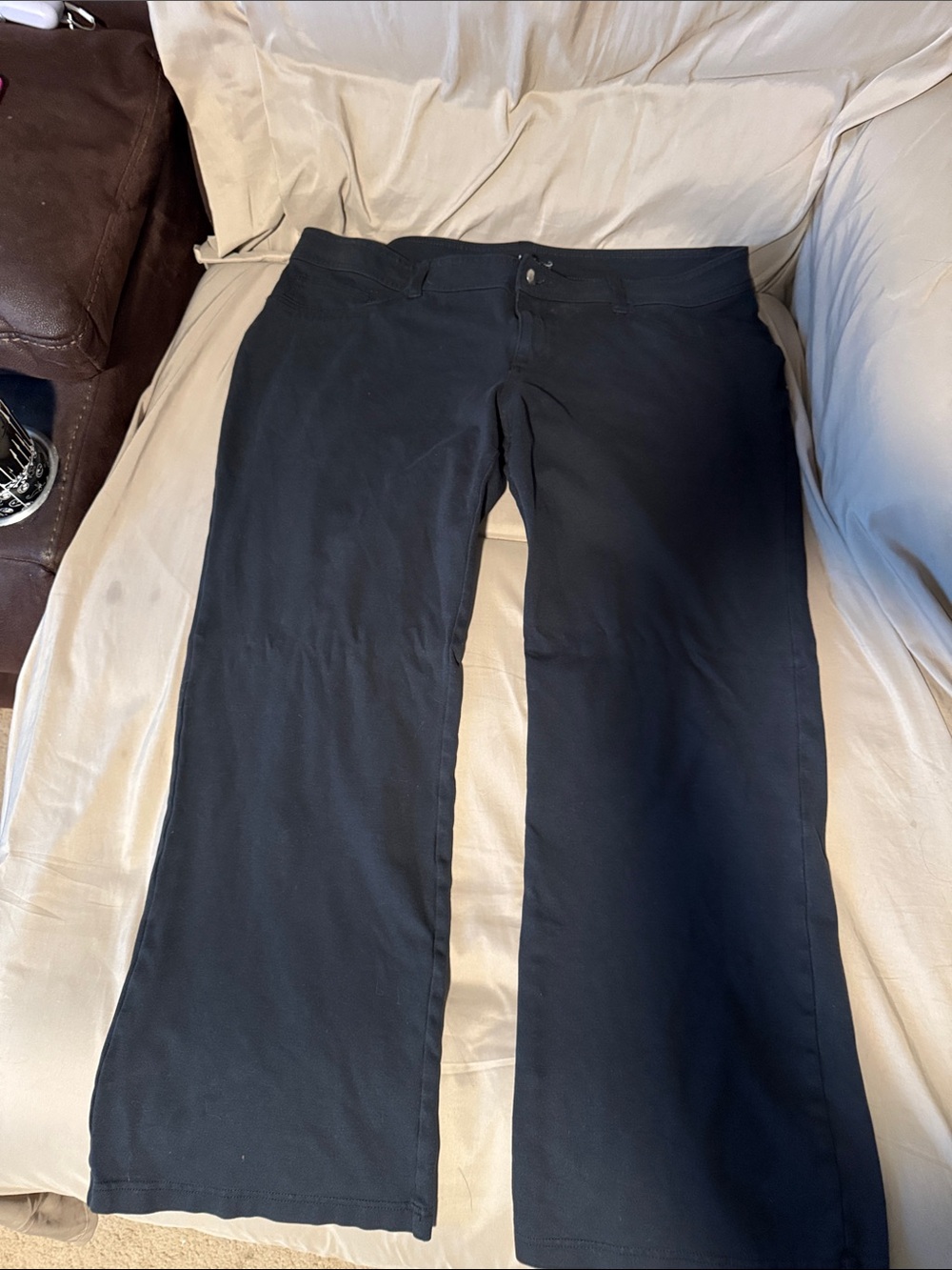 Faded Glory Black Wide-Leg Pull-On Pants